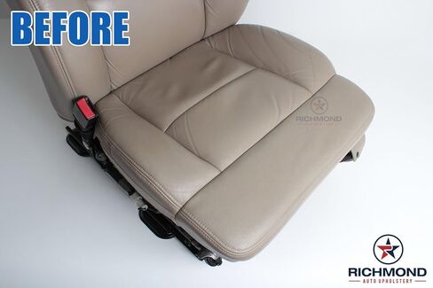 Richmond Auto Upholstery - Driver Side Bottom Replacement Leather Seat Cover, Gray Compatible with 2004-2008 Ford F-150 XLT in Kuwait