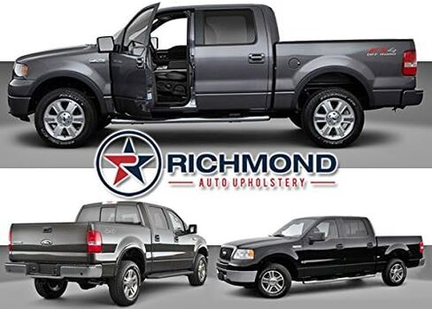 Richmond Auto Upholstery - Driver Side Bottom Replacement Leather Seat Cover, Gray Compatible with 2004-2008 Ford F-150 XLT in Kuwait