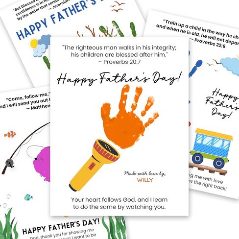 Father’s Day Handprint Craft Kit for Dad, Personalized Footprint & Handprint Keepsake Gifts, DIY Memory Art, Meaningful Father’s Day Gift to Create Lasting Memories - A Gift Dad Will Never Forget in Saudi Arabia