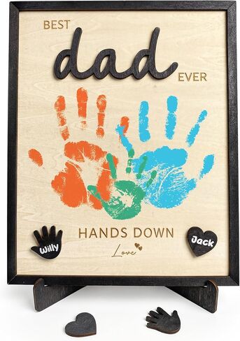 Father’s Day Handprint Craft Kit for Dad, Personalized Footprint & Handprint Keepsake Gifts, DIY Memory Art, Meaningful Father’s Day Gift to Create Lasting Memories - A Gift Dad Will Never Forget in Saudi Arabia