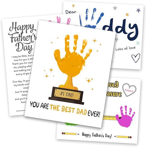 Father’s Day Handprint Craft Kit for Dad, Personalized Footprint & Handprint Keepsake Gifts, DIY Memory Art, Meaningful Father’s Day Gift to Create Lasting Memories - A Gift Dad Will Never Forget in Saudi Arabia