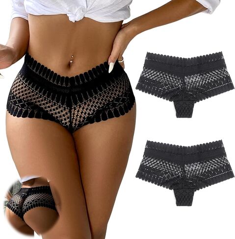 ohyeah Black Lace Cheeky Panties Underwear for Women Plus Size Sexy Panties Bikini Hipster Panty in Saudi Arabia