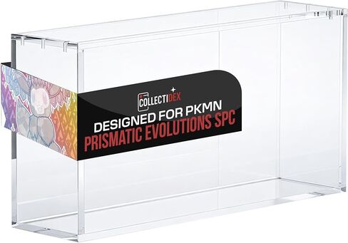 علبة عرض أكريليك من Prismatic Evolutions SPC مع غطاء مغناطيسي - أكريليك بسمك 8 + 5 مم مع مغناطيس 5 × 3 مم - متوافق مع صندوق مجموعة Prismatic Evolutions Super-Premium in Kuwait