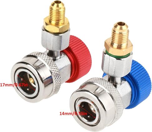 Omabeta R134A Quick Coupler Connector Brass High Low Coupler Adapter 90 Degree 1 4 Inch Flare Male with Caps High Movement for Car AC Gauge Set Charging Diagnosis Evacuation in Kuwait