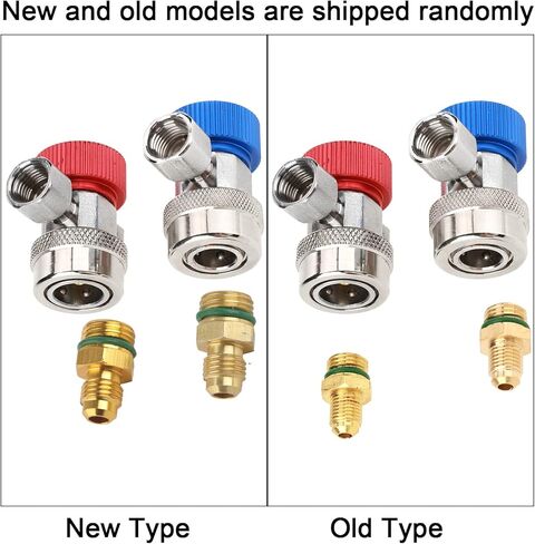Omabeta R134A Quick Coupler Connector Brass High Low Coupler Adapter 90 Degree 1 4 Inch Flare Male with Caps High Movement for Car AC Gauge Set Charging Diagnosis Evacuation in Kuwait