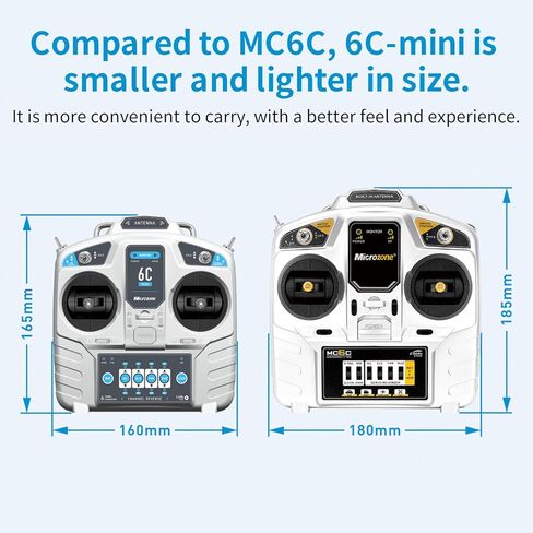 GoolRC Microzone MC6C 2.4GHz 6CH Remote Controller Mode 1 Transmitter and MC6RE Receiver Radio System for RC Airplane Drone Multirotor Helicopter Car Boat 6CH Receiver in Kuwait