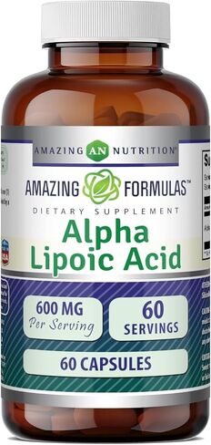 Amazing Formulas Alpha Lipoic Acid ALA 600 mg Capsules Supplement | Non-GMO | Gluten Free | Made in USA | 120 Count in Saudi Arabia