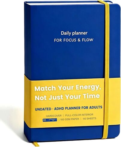 ADHD Planner for Adults – Undated Daily Executive Function Planner with Energy Task Management & Focus Tools, GRANROUTO B5 Hardcover Productivity Journal, Time Blindness & Neurodivergent Organizer in Kuwait