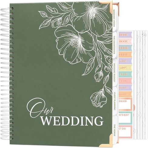 Clever Fox Wedding Planner Book and Organizer – Guided Wedding Planning Journal & Bridal Notebook with Tips & Checklists – Engagement Gifts for Bride or Engaged Couple (Green, White Foil) in Kuwait