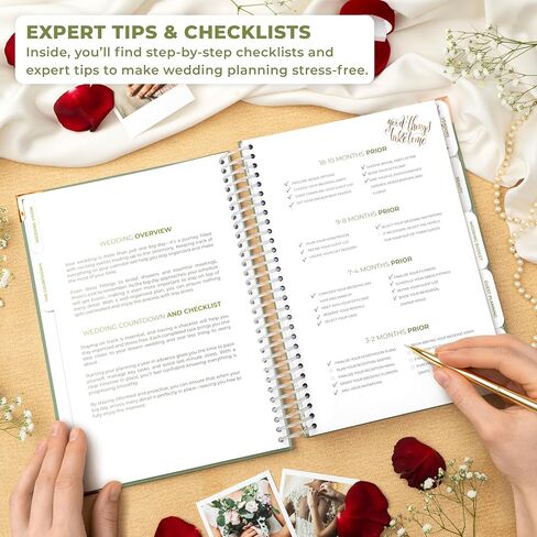 Clever Fox Wedding Planner Book and Organizer – Guided Wedding Planning Journal & Bridal Notebook with Tips & Checklists – Engagement Gifts for Bride or Engaged Couple (Green, White Foil) in Kuwait