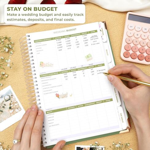 Clever Fox Wedding Planner Book and Organizer – Guided Wedding Planning Journal & Bridal Notebook with Tips & Checklists – Engagement Gifts for Bride or Engaged Couple (Green, White Foil) in Kuwait