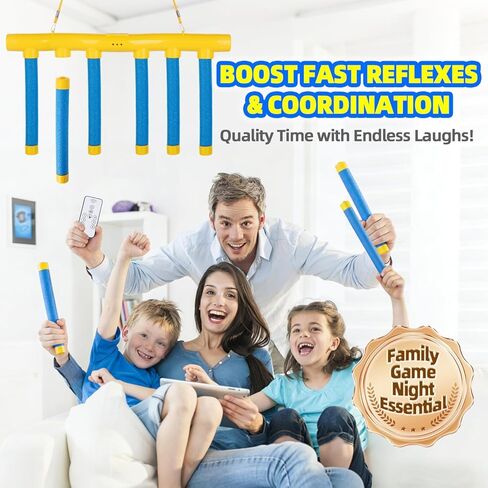 لعبة Reflex Drop Sticks، 6 أوضاع و3 سرعات لعبة تدريب التنسيق بين اليد والعين، لعبة تفاعلية ممتعة للإمساك بالعصي المتساقطة للأطفال والكبار والرياضيين، هدية حسية للعلوم والتكنولوجيا والهندسة والرياضيات، (أصفر أزرق) in Kuwait