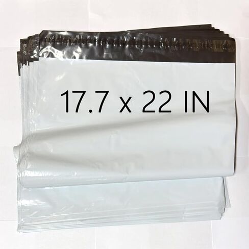 17.7 X 22 Inches Poly Mailers, Large Shipping Bags for Clothes, Plastic Envelopes Mailing Packaging Bags (White, 17.7 X 22 Inch/ 12 PCS) in Kuwait