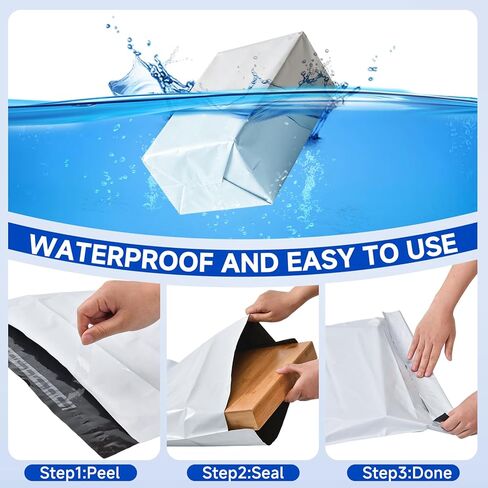 17.7 X 22 Inches Poly Mailers, Large Shipping Bags for Clothes, Plastic Envelopes Mailing Packaging Bags (White, 17.7 X 22 Inch/ 12 PCS) in Kuwait