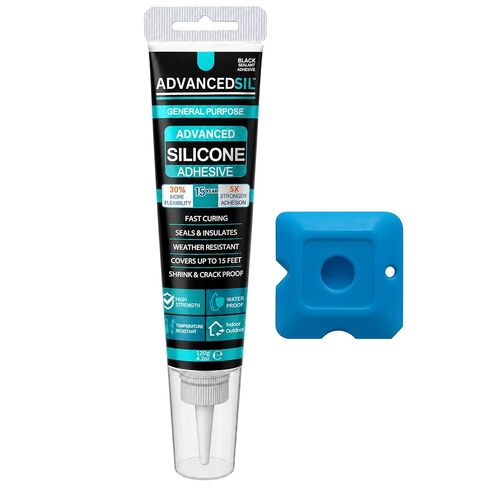 Black Silicone Sealant & Caulk Tube with Finishing Tool – Weatherproof, Flexible, Strong Adhesion for Bathroom, Roof, Window, and Automotive Sealing in Saudi Arabia