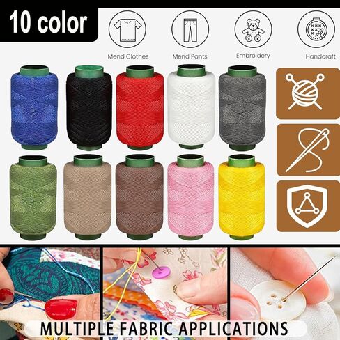 61PCS Big Eye Steel Sewing Tool Set, Needle and Thread Kit, Threader and Needle Repair Kit Stainless Steel Needles for Hand Sewing in Kuwait