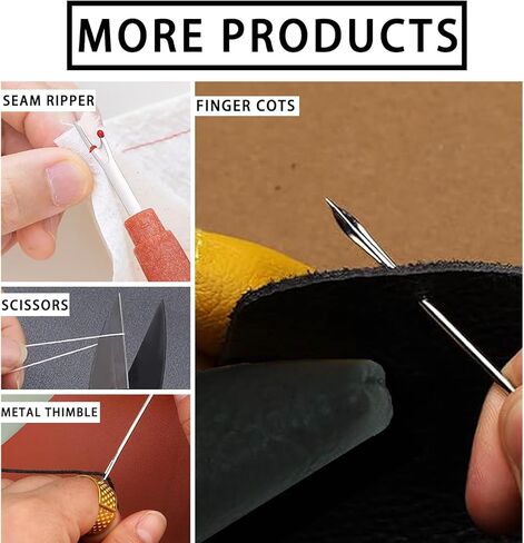 61PCS Big Eye Steel Sewing Tool Set, Needle and Thread Kit, Threader and Needle Repair Kit Stainless Steel Needles for Hand Sewing in Kuwait