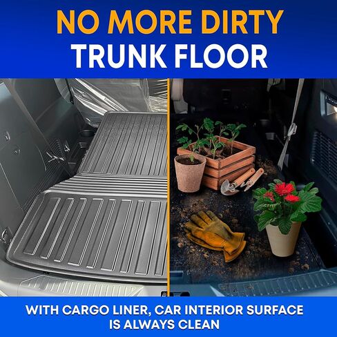 Premium Cargo Liner for Ford Explorer 2020-2026 - 100% Protection - Custom Fit Car Trunk Mat - Easy-to-Wash & All-Season Black Cargo Mat - 3D Shaped Laser Measured Trunk Liners for Ford Explorer in Saudi Arabia