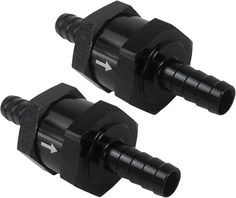 3/8 "صمام فحص الوقود، 2PCS OD 10mm صمام اتجاه واحد مضمن غير العودة للديزل البنزين الأسود in Kuwait