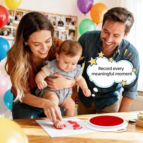 Zeustbonwe 6 Pcs 7-inch Large Washable Ink pad,Rainbow Stamp pad, Suitable for Hand and Foot Print Art,Children's Art Creation, and Scrapbooking,Paper Crafts,Leave a Mark on the Baby's Growth in Kuwait