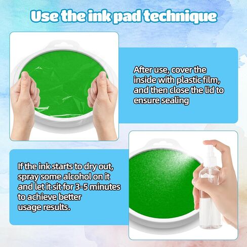 Zeustbonwe 6 Pcs 7-inch Large Washable Ink pad,Rainbow Stamp pad, Suitable for Hand and Foot Print Art,Children's Art Creation, and Scrapbooking,Paper Crafts,Leave a Mark on the Baby's Growth in Kuwait