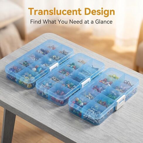 4 Pack 40-Grid Plastic Storage Organizer Boxes, Waterproof Stackable Case for Jewelry, Crafts, Nails, Hardware & Fishing Tackle in Kuwait