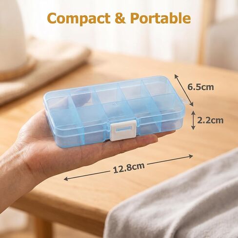 4 Pack 40-Grid Plastic Storage Organizer Boxes, Waterproof Stackable Case for Jewelry, Crafts, Nails, Hardware & Fishing Tackle in Kuwait