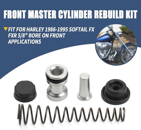 5/8" Bore Front Brake Master Cylinder Rebuild Kit For Harley 1986-1995 Softail Bad Boy Heritage Special Wide Glide Fat Boy Low Rider FXSTS FXSTC FLST FXST FXLR # 45072-87 in Kuwait