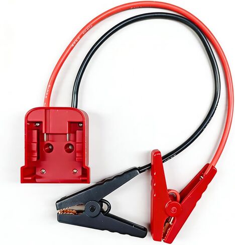 كابلات القفز Craedli 2FT 8AWG مع مشابك التمساح، مشابك بداية سلك السيليكون المقاومة للحرارة متوافقة مع بطارية M18 18V، كابل معزز للسيارات لبطارية أداة بدء التشغيل (أحمر) in Kuwait
