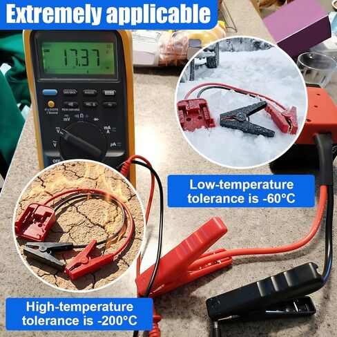 كابلات القفز Craedli 2FT 8AWG مع مشابك التمساح، مشابك بداية سلك السيليكون المقاومة للحرارة متوافقة مع بطارية M18 18V، كابل معزز للسيارات لبطارية أداة بدء التشغيل (أحمر) in Kuwait