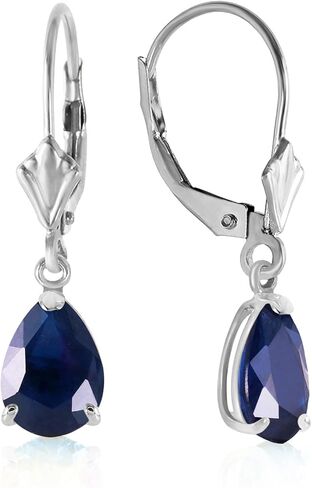 Galaxy Gold GG 3 Carat 14K Solid Yellow Gold Leverback Earrings Sapphire in Saudi Arabia