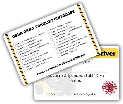 Qualified Forklift Operator Cards | 5 pk Bulk Plastic Wallet Cards for Aerial Lift Operators Accessories for Safety Checklist 3.5 x 2.25" in Kuwait