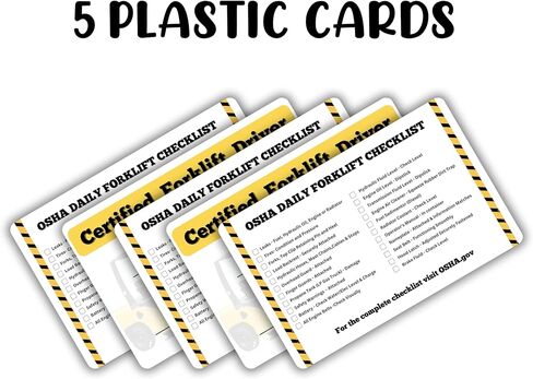 Qualified Forklift Operator Cards | 5 pk Bulk Plastic Wallet Cards for Aerial Lift Operators Accessories for Safety Checklist 3.5 x 2.25" in Kuwait