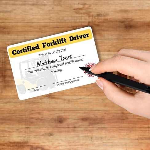 Qualified Forklift Operator Cards | 5 pk Bulk Plastic Wallet Cards for Aerial Lift Operators Accessories for Safety Checklist 3.5 x 2.25" in Kuwait