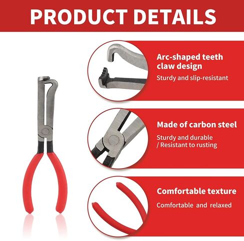4 Pcs Automotive Electrical Disconnect Pliers,High-Carbon Steel Connector Separator Kit,Straight/60° Pliers,Hose Clamp Plier,Plug Release Tool and Wire Terminal Removal in Storage Box,for Car Truck in Kuwait