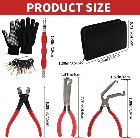 4 Pcs Automotive Electrical Disconnect Pliers,High-Carbon Steel Connector Separator Kit,Straight/60° Pliers,Hose Clamp Plier,Plug Release Tool and Wire Terminal Removal in Storage Box,for Car Truck in Kuwait