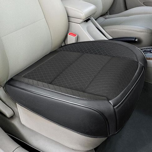 BEITK 2 Pack Ventilated Cooling Bottom Car Seat Covers, 3D Air Mesh Breathable Leather Front Seat Protectors with Storage Pocket, Non-Slip Cool Seat Cushion Universal Fit for Sedan SUV Truck (Black) in Saudi Arabia