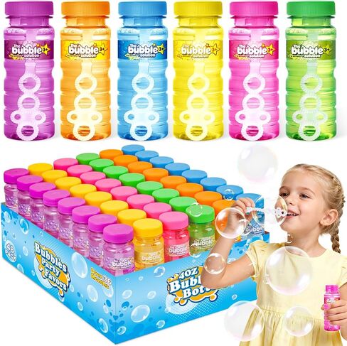 AuroTops 24 PCS Bubble Bottles with Wand Assortment for Kids,Bubble Solution Summer Toys for Kids Bubbles Party Favors,Birthday Party Supplies,Blow Bubbles in Bulk,Indoor & Outdoor Activities,6 Colors in Kuwait