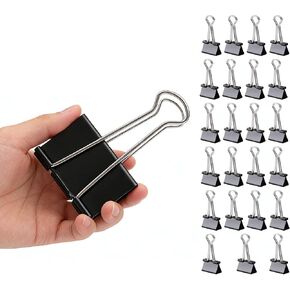 24 Pack 3 Inch Extra Large Binder Clips, Black Jumbo Binder Clips, Heavy Duty Paper Clamps, Big Metal Paper Clips for Office, Home, School, Art Supplies in Kuwait