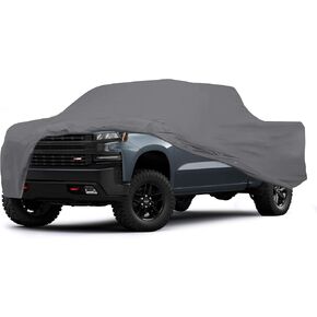5 Layer Semi Custom Full-Size Truck Car Cover for GMC Sierra 2500 HD 2002 Crew Cab Pickup 6.6 Feet Bed All Weather Protection Breathable Scratch, Dust, Snow Shield in Kuwait