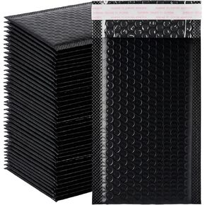 4x8 Inches Black Bubble Mailers 100 Pack, Self-Seal Waterproof Padded Envelopes for Small Business, Shipping & Packaging Supplies for Cards, Jewelry (Usable Size 4x7") in Saudi Arabia