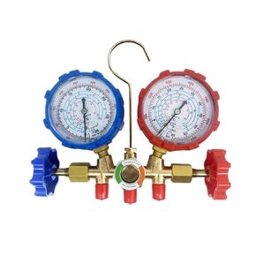 Refrigerant Manifold Gauge Set Diagnostic Air Conditioning Tool Hook Hose for R410A R32 R404A R134A Refrigerant Charging(White) in Kuwait