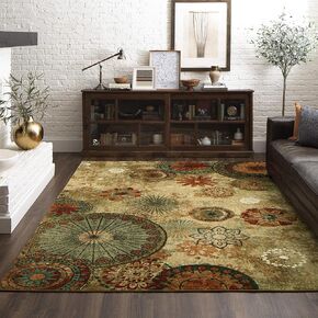 Mohawk Home Caravan Ornamental Floral Medallion 2' x 8' Area Rug - Orange - Perfect for Living Room, Dining Room, Office in Saudi Arabia
