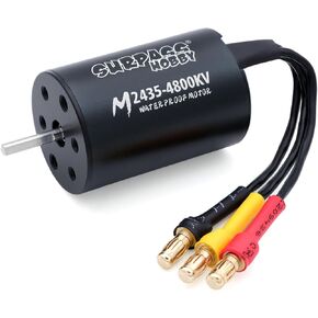 SurpassHobby 2435 3200KV محرك بدون فرشاة عالي السرعة مقاوم للماء، محرك 2 مم و1/16 1/18 سيارات التحكم عن بعد والشاحنات والمركبات على الطرق الوعرة in Kuwait