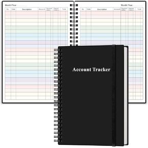 Accounting Ledger Book - Ledger Book for Small Businesses, Account Tracker Notebook for Tracking Money, Expenses, Deposits & Balance, 5.8" x 8.3", Black Flower in Saudi Arabia
