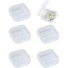 6 عبوات من حاويات تخزين بلاستيكية صغيرة من luvilly، حاويات بلاستيكية مربعة صغيرة، صندوق حبوب مربع سميك لجمع العناصر الصغيرة/الحرفيين (2.16 بوصة × 2.16 بوصة × 0.78 بوصة) in Kuwait