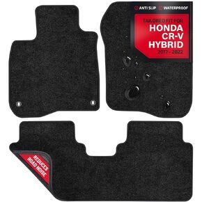 سجادات أرضية لسيارة Honda CRV 2017-2022 - مخصصة ثلاثية الأبعاد مناسبة لسيارة Honda CR-V 2017 2018 2019 2020 2021 2022 Hybrid - مجموعة الصف الأول والثاني - ظهر مطاطي مضاد للانزلاق - سجادة سجادة شديدة التحمل بوزن 22oz - بطانة سيارة لجميع الأحوال الجوية in Kuwait