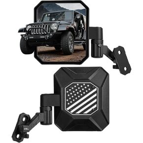أبواب مرايا JOYTUTUS مغلقة لـ 1997-2018 Wrangler TJ JK JK Unlimited، مرايا جانبية كبيرة الحجم مضادة للاهتزاز مقاس 9 بوصات مع تصميم منفصل قابل للطي تلقائيًا، قاعدة تحرير سريعة للمرايا على الطرق الوعرة in Kuwait