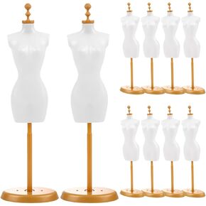 EXCEART 10pcs Mini Dress Form for Doll Clothes Display, Mannequin Stand for Doll Dress Sewing & Jewelry, Miniature Dollhouse Mannequin Accessories in Saudi Arabia