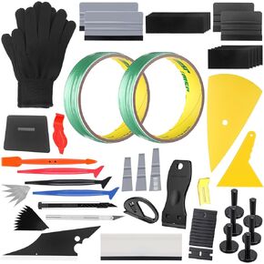 Boao 65 Pcs Car Vinyl Wrap Applicator Tool Kit Car Wrapping Tools Window Tint Tools with Gloves Vinyl Wrap Magnetic Holder for Window Wrapping Tinting in Kuwait